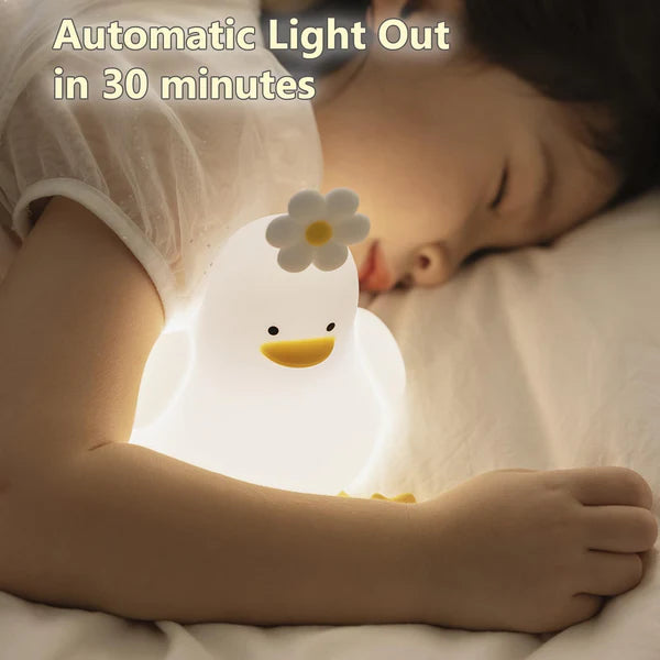 Kawaii Flower Duck LED Squishy Night Light