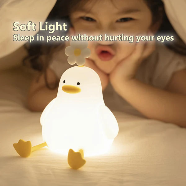 Kawaii Flower Duck LED Squishy Night Light