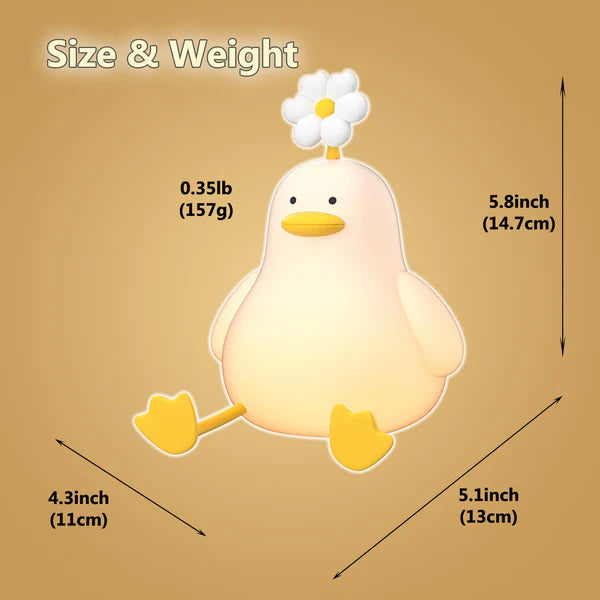 Kawaii Flower Duck LED Squishy Night Light