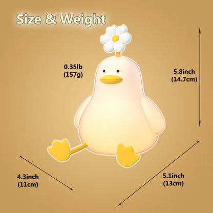 Kawaii Flower Duck LED Squishy Night Light