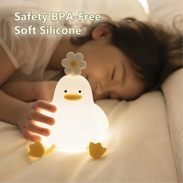 Kawaii Flower Duck LED Squishy Night Light