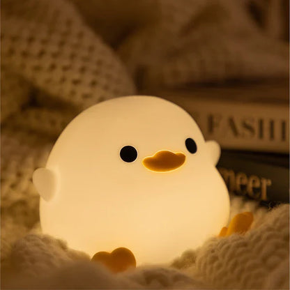 Kawaii Flower Duck LED Squishy Night Light