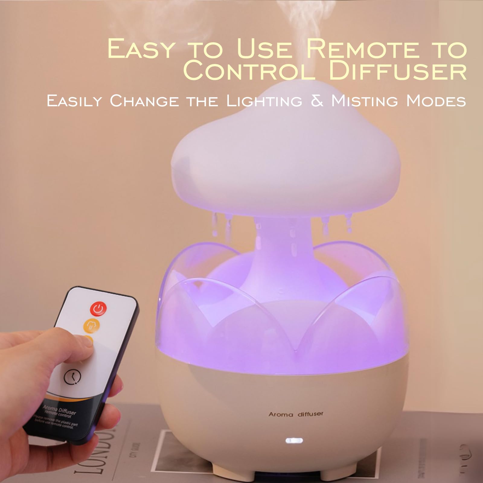 Raindrop Portable Humidifier Cloud Oil Diffuser 230ML