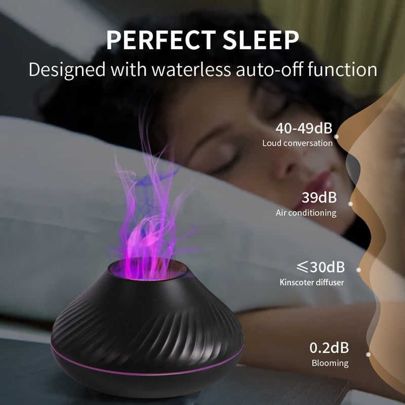 Lámpara humidificadora USB con forma de volcán luminoso 