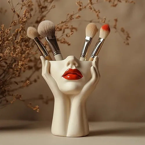 Women's Head Shape Boho Feminist Decoration Makeup Brush Holder