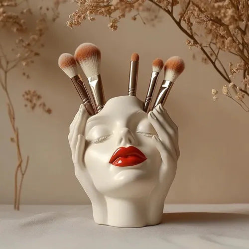 Women's Head Shape Boho Feminist Decoration Makeup Brush Holder