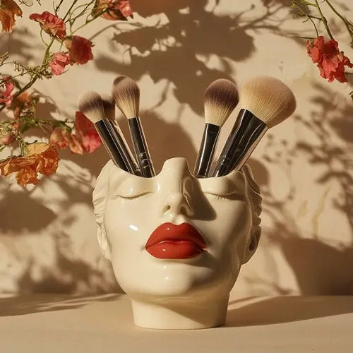Women's Head Shape Boho Feminist Decoration Makeup Brush Holder