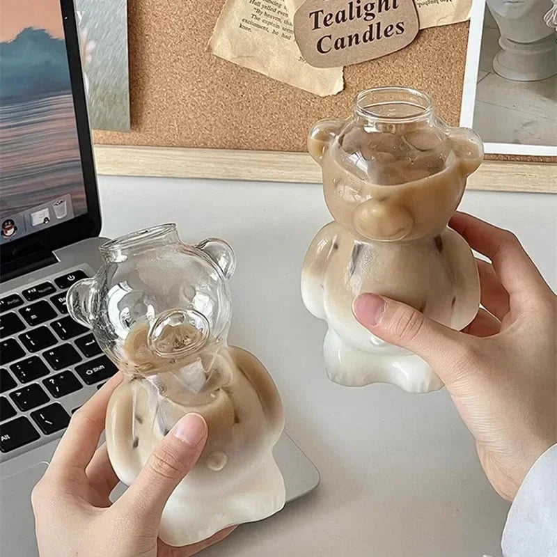 Happy Bear Glass Coffee Mug