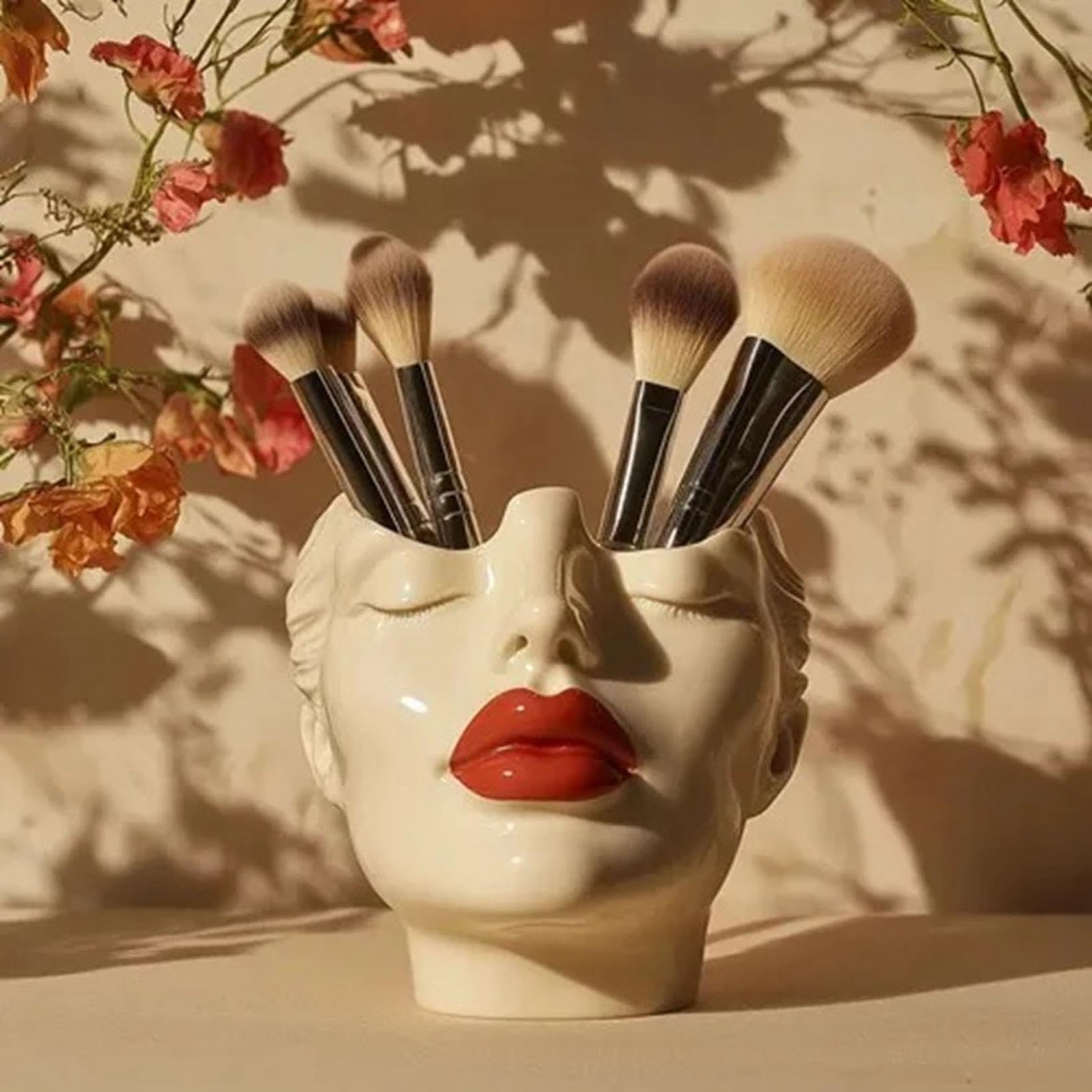 Women's Head Shape Boho Feminist Decoration Makeup Brush Holder
