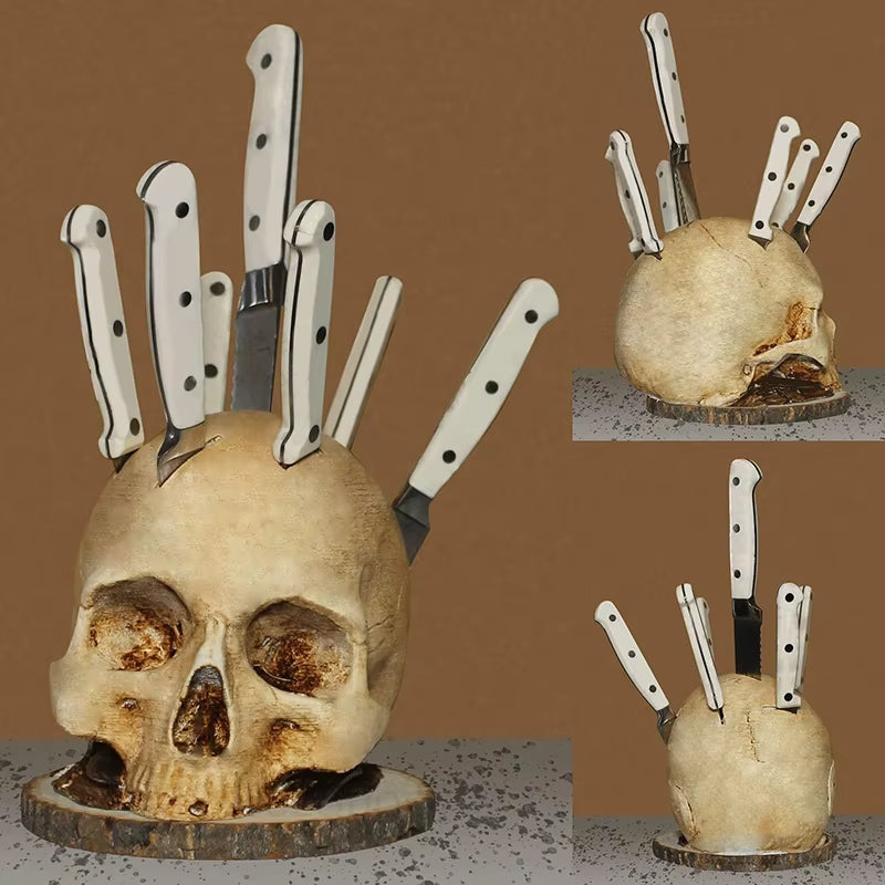 Gothic Skull Knife Organizer Holder