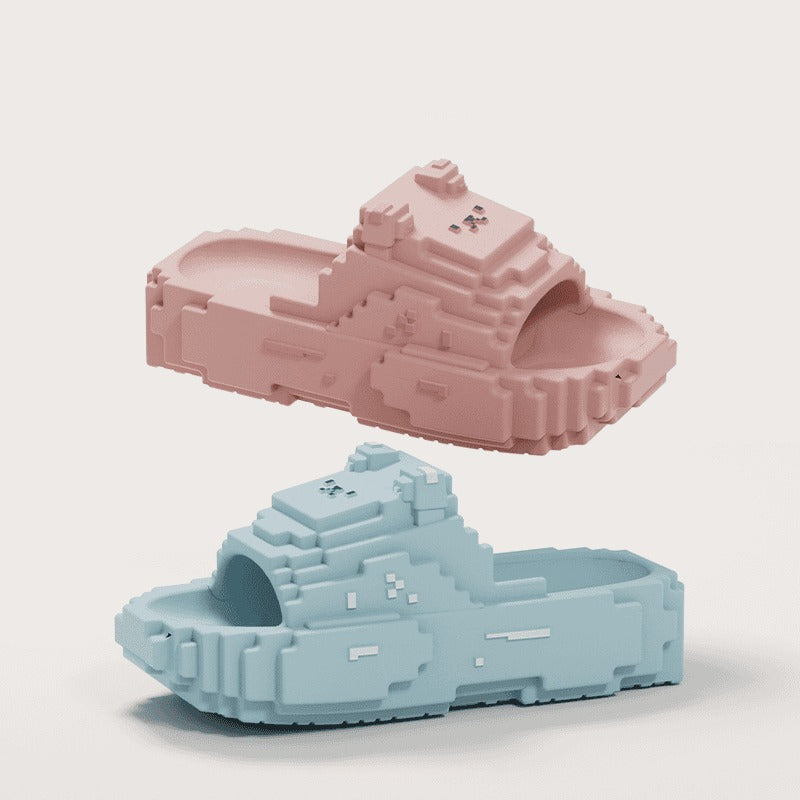 Pixel Style Block Slippers Fashion Women’s Slippers