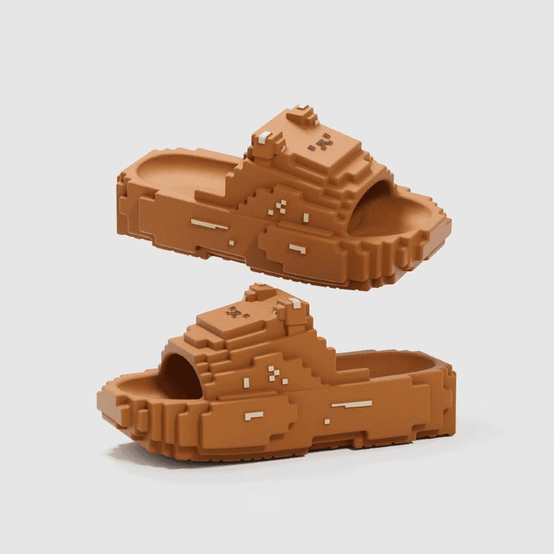 Pixel Style Block Slippers Fashion Women’s Slippers