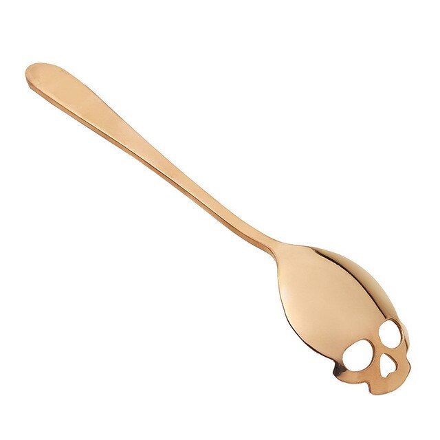 Cuchara de acero inoxidable con forma de calavera
