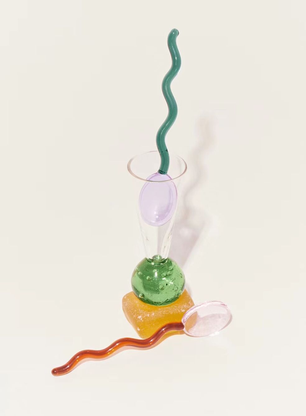 Cucharas de postre de vidrio onduladas divertidas