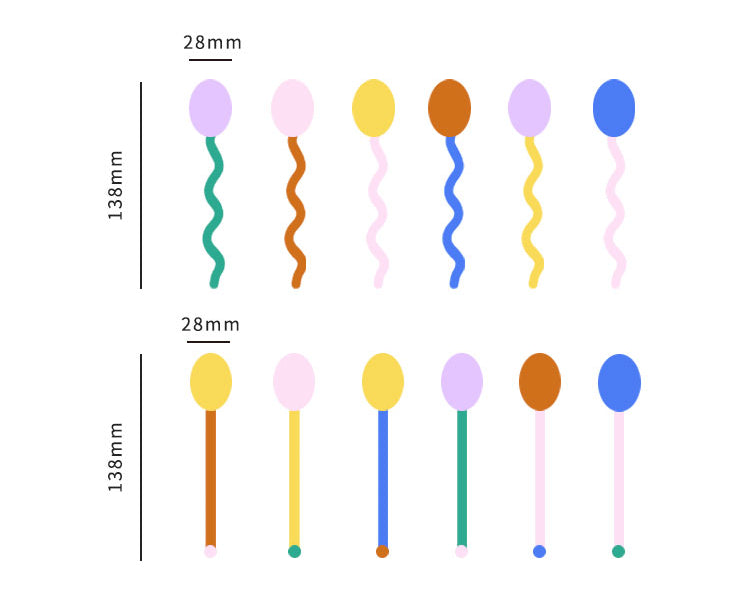 Cucharas de postre de vidrio onduladas divertidas