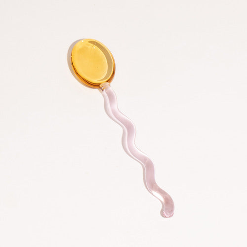 Cucharas de postre de vidrio onduladas divertidas