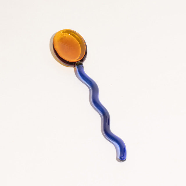 Cucharas de postre de vidrio onduladas divertidas
